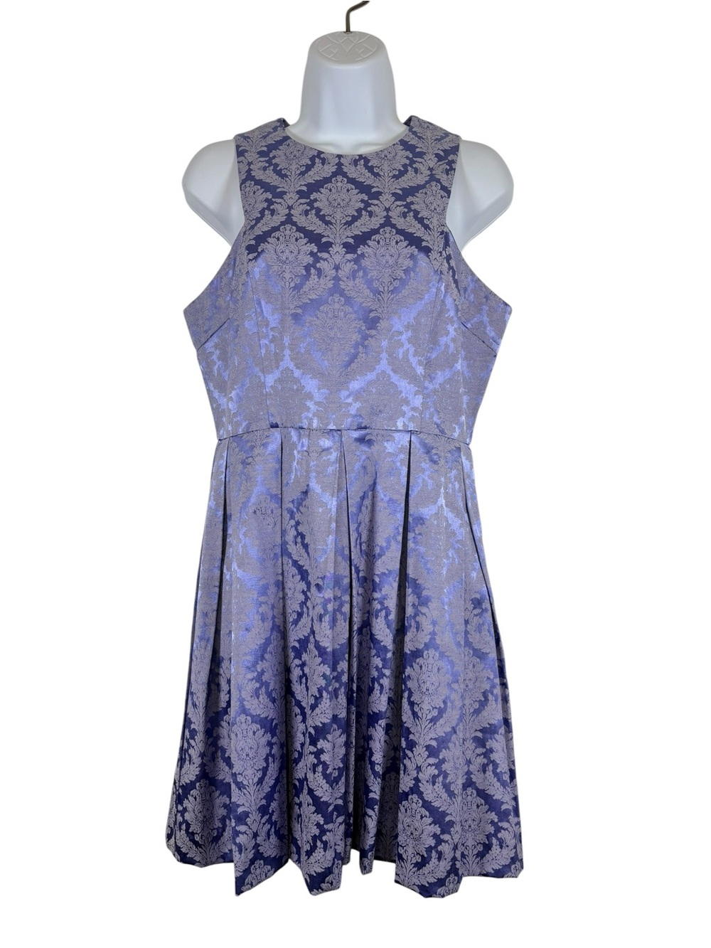 Gianni Bini Lavender Metallic Jacquard Fit & Flare Dress SzM Party Wedding Guest